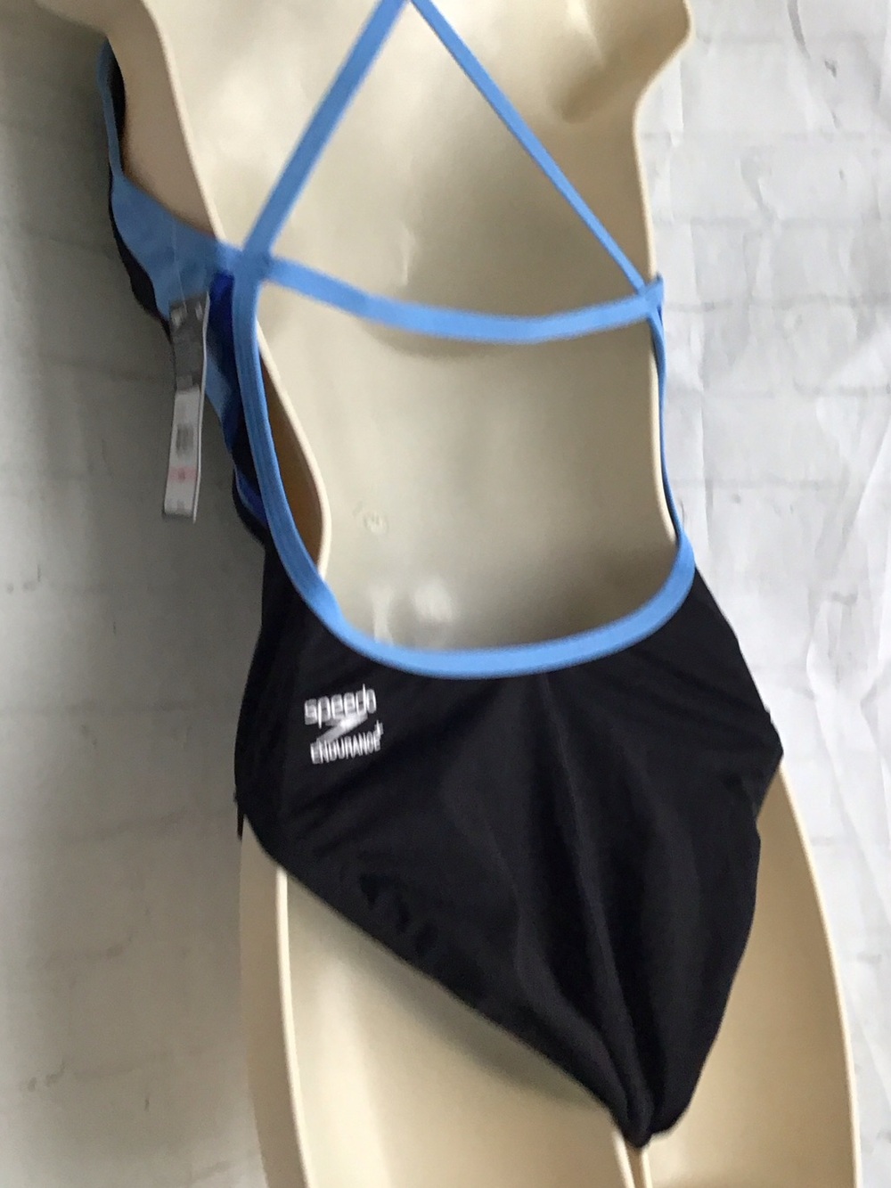 Speedo Black with Light & Royal Blue Trim One-Piece Swimsuit. 8191409 launch spl - Picture 8 of 8